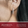thumbnail image 5 of JeenMata Lab Grown Diamond Hoop Earrings - Round Cut Classic Earrings in White Gold Plating for Women, 5 of 9