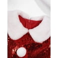 thumbnail image 6 of YONGHS Kids Girls Sequins Velvet Christmas Santa Dress with Santa Hat Set 2-16T, 6 of 7
