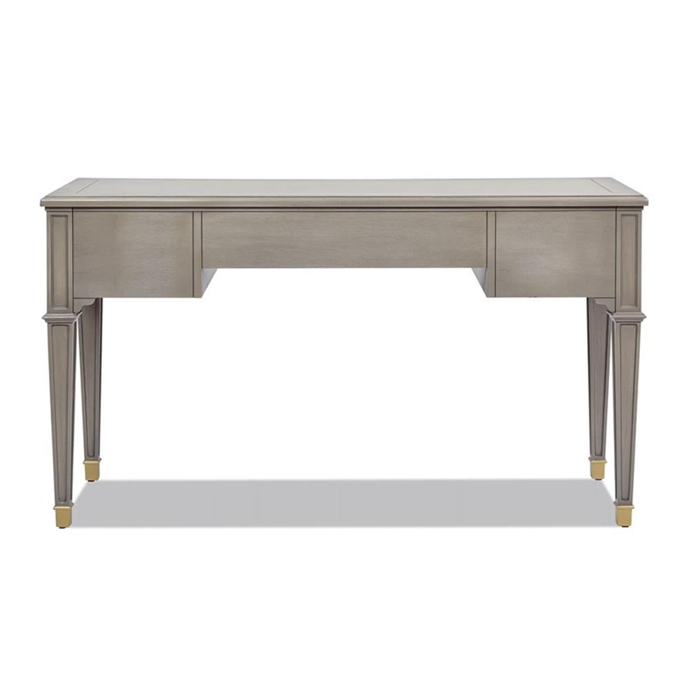Scranton & Co 55" 3-Drawer Executive Desk in Grey Cashmere Rubber Wood & Veneer