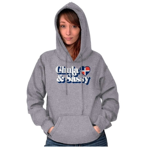 Chula and Sassy Cute Proud Dominicana Hoodie Sweatshirt Women Brisco Brands S