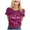 thumbnail image 2 of Xmyrz Crew Neck T Shirts for Women Short Sleeve Cancer Awareness Letter Print Shirts Loose Fit Tops Red XXL, 2 of 4
