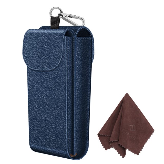 Funda doble para gafas Fintie Portable de piel vegana, color azul marino