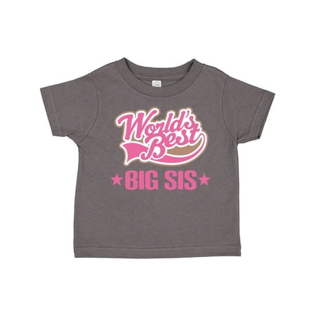 

Inktastic Sister Worlds Best Big Sis Gift Toddler Toddler Girl T-Shirt