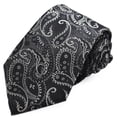 thumbnail image 2 of Black Paisley Hand Made Men's Necktie, 2 of 2