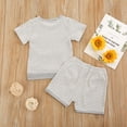 thumbnail image 3 of EGNMCR Ensembles de Débardeurs à Col Rond pour Tout-Petits Bébé Rayé Chandail à Manches Courtes Shorts Poche Ensemble de Couleur Unie Ensemble Fille, 3 of 8