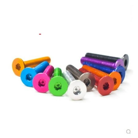 

LHX10pcs/lot DIN7991 M3*6/8/10/12/14/16 Colourful Aluminum Hex Socket Countersunk Head Screw (Color : Black Size : M3X12)-0810