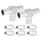 thumbnail image 1 of Accesorios para espiga de manguera de acero inoxidable 304 Unique Bargains 1.5" conector en T de 3 vías para aire, agua, aceite, gas, combustible, 1 juego tono plateado, 1 of 1