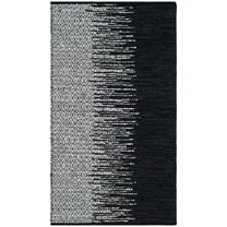 SAFAVIEH Vintage Leather Jarred Diamond Striped Area Rug, Light Grey/Black, 2' x 3'