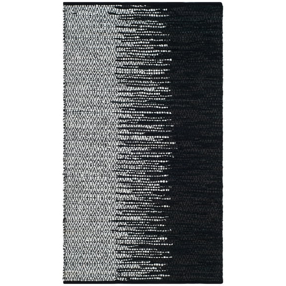 SAFAVIEH Vintage Leather Jarred Diamond Striped Area Rug, Light Grey/Black, 2' x 3'