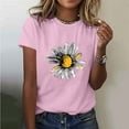 thumbnail image 1 of Ovbmpzd Hauts Amusants pour Femmes Manches Courtes Confortables Chandail Rose T-Shirts Graphiques pour Femmes m, 1 of 5