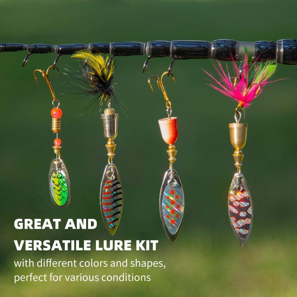 10pcs Fishing Lure Spinners,Bass Trout Salmon Hard Metal Spinnerbaits kit  with 2 Tackle Boxes by Tbuymax : : Sports & Outdoors