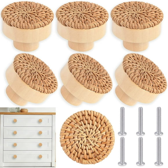 Jinsinto Weight: 120g Package size: 15 * 10 * 3cm Economical update - you will get 6 rattan drawer knobs and 6 screws, which will make it easy for you to turn your house into a simple and Bohemian style exquisite package. Suitable for most size cabinets or drawers, small and delicate Handmade design - our wooden dresser handles are round and light in weight. Due to the handmade design of natural cane, their colors and patterns will look slightly different Widely used - these wooden knobs have a clean and timeless appearance and are suitable for Bohemia, farmhouses, retro and traditional styles. Perfect complement for any kitchen cabinet, furniture door, cabinet, desk drawer, wardrobe drawer, shoe cabinet, chest, bookcase, etc! Easy to install - Our rattan knobs for cabinets and drawers are very easy to install. You only need to prepare a screwdriver, or even no tools. You can directly complete the installation manually. It is very easy for girls or women to complete the installation alone Satisfaction guarantee - we hope you like our products! Each cane knob is universal, effective and easy to use. However, if you have any questions, please contact us and we will be happy to help you