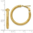 thumbnail image 5 of Auriga Fine Jewelry 14K Yellow Gold 3x20mm Twisted Hoop Earrings for Women, 5 of 5