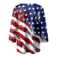 thumbnail image 5 of vigerkar 4th of July Outfits for Women American Flag Stars and Stripes Print V Neck 3/4 Sleeve T Shirts Ladies Patriotic Tops (Red, S), 5 of 6