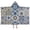 Blue Ethnic Geometric-1, variant on Blue Ethnic Geometric Pattern Hooded Bath Towel,50"x30" for Ages 3 To 12 Kids, Quick Dry Lightweight Soft Microfiber Hood Beach Towel Cover Up for Kids
