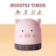 thumbnail image 3 of Temporizador de cocina con formas de animales lindos, mecánico de 60 minutos, no necesita batería, reloj despertador de autodisciplina (cerdito), 3 of 5