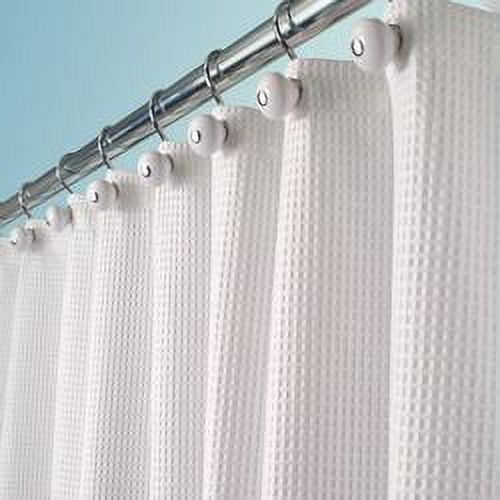 InterDesign York Fabric Shower Curtain, Standard, 72" x 72", White - image 3 of 6
