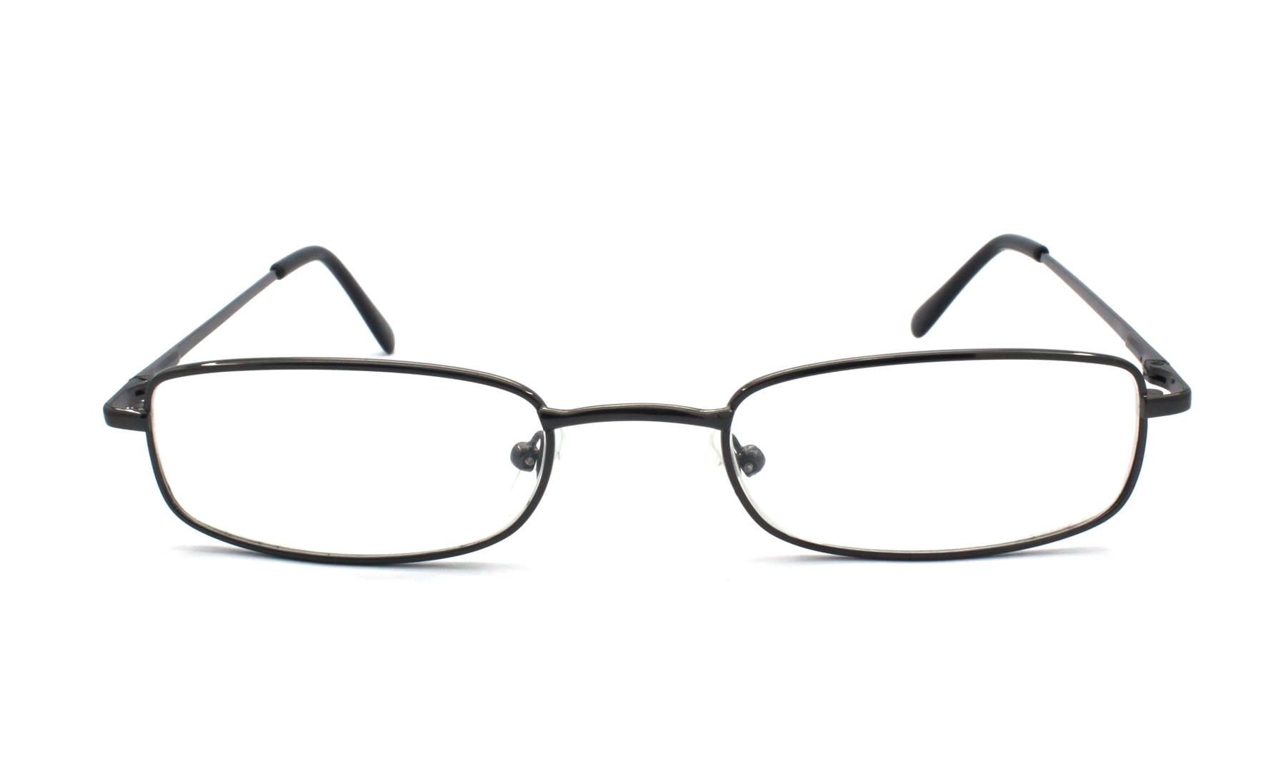 EYE ZOOM 5 Pairs Unisex Classic Rectangular Metal Frame Reading Glasses, Gunmetal, +1.00