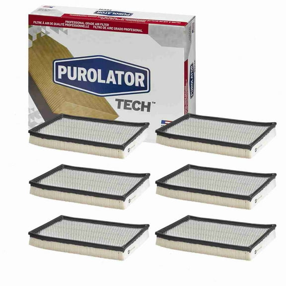 6 pc Purolator TECH TA35462 Air Filters for 22725 2725 2725FR 32725 33-2247 42725 42725FR 53032404AA 53032404AB 61942725 62725 68190705AA 87725 93725 A2943C A3590 A5462 AE9401 AF1112 AF1139 AF1139F