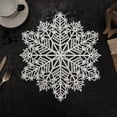 thumbnail image 2 of Manteles individuales metálicos de vinilo prensado de 3,9 "× 3,9" para decoración de mesa de comedor, manteles individuales plateados con copo de nieve ahuecados, 2 of 5