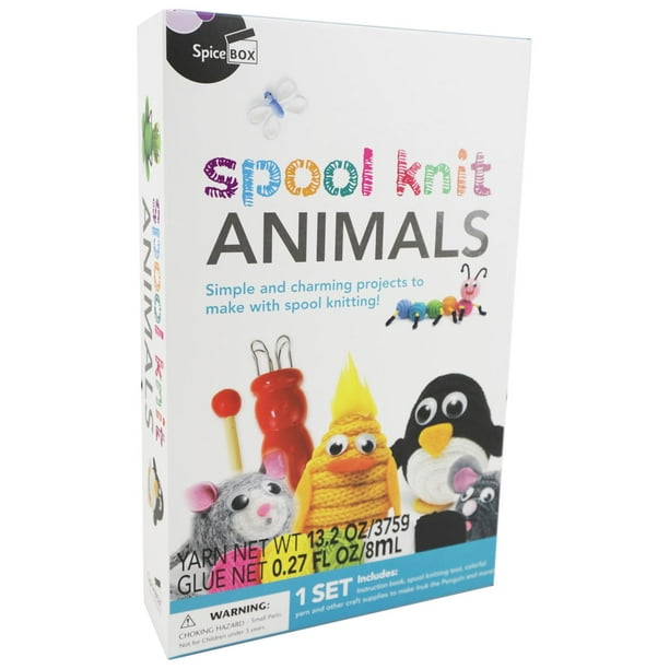 SpiceBox Children's Activity Kits Play Box Spool Knit Animals Age Range 8+