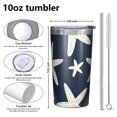 thumbnail image 4 of Summer Ocean Starfish 10oz Tumblers Stainless Steel Tumbler with Lid and Straw,Vacuum Insulated Double Wall Travel Tumbler Cups with Cleaning Brush for Coffee, Tea, 4 of 4