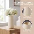 thumbnail image 2 of Unique Bargains Ribbed Ceramic Vase for Flowers Cream Yellow 3.5"L x 3.5"W x 7.9"H, 2 of 6