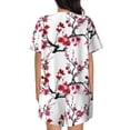 thumbnail image 3 of Picia Cherry Blossoms Pajamas Sets for Women Soft Short-Sleeved Pjs with Lounge Shorts Two Piece Sleepwear-, 3 of 9