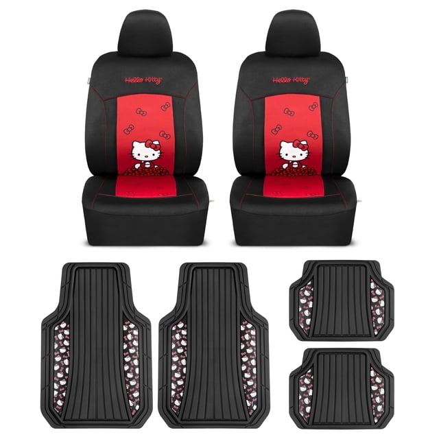 Juego de fundas para asientos y tapetes para auto Hello Kitty de Carbella