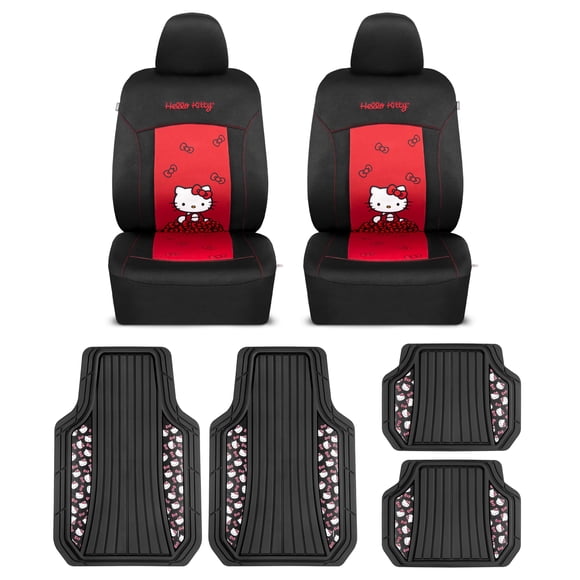 Juego de fundas para asientos y tapetes para auto Hello Kitty de Carbella