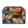 thumbnail image 2 of Honeii Abstract Musical Faces Print 4 slice Toaster Cover, Two Slice Toaster Dust-proof Cover For Kitchen Small Appliance and Fingerprint Protection, 2 of 7