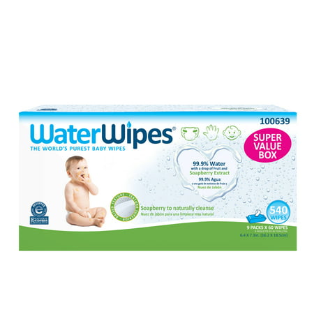 WaterWipes Sensitive Hand, Face and Baby Textured Wipes with Soapberry, Unscented 9x60pk (540 (Best Hand And Face Wipes For Baby)