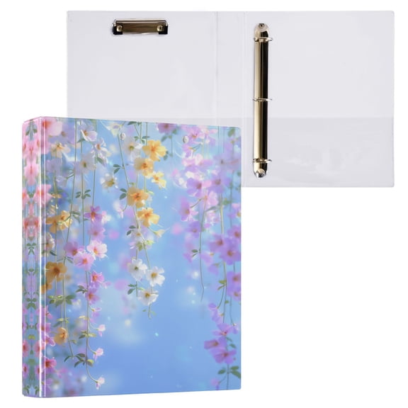 ALAZA Flower Summer Hardcover 3 Ring Binder 1.5" D-Rings with Interior Pockets Binders School 1 PC