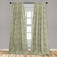 thumbnail image 5 of Ambesonne Victorian Curtains, Flora Damask Rococo Motif, Pair of 28"x63", Grey Yellow Sage Green, 5 of 5