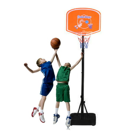 Zimtown 4.1ft - 5ft Portable Basketball Hoop, 1.25m-1.53m Height Adjustable Mobile Free Standing Mini Basketball Goals System with Net, Rim, Backbord, Great for Kids Youth Outdoor Indoor