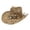 Khaki, variant on OOOUM Breathable Cowboy Hat For Men Women Western Style Star Charm Beaded Band Straw Sun Hat Festival Outdoor Vacation Western Cowgirl Hat Black