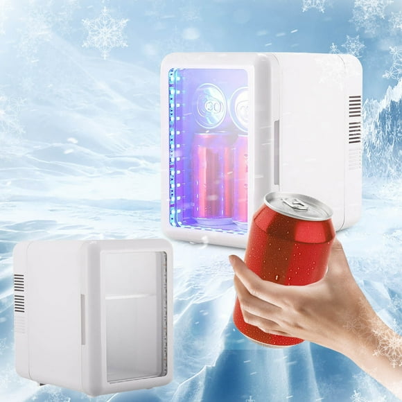 PLPPYFS Mini Fridge, Portable Compact Refrigerator, Small Skin Care Fridge, 4L Compact Refrigerator for Bedroom, Car, Office & Dorm, White Mini Fridge for Beauty Essentials & Beverages