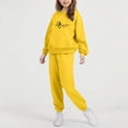 thumbnail image 7 of Piuwrlz Children's Sweatsuits Sets Girls Two Piece Jogger Set Pocket Round Neck Sweats and Sweatpants Yellow Size 3 Years, 7 of 7