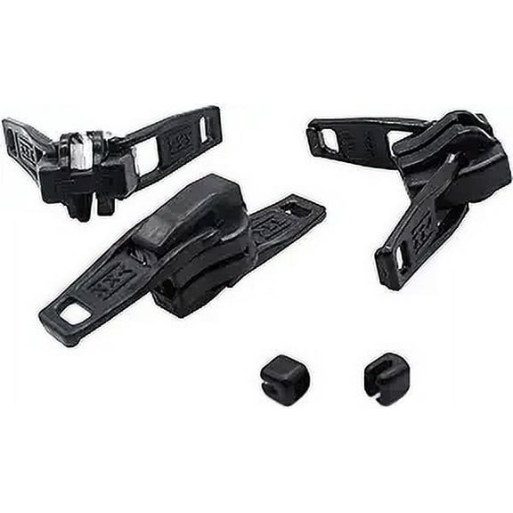 YKK Zipper Repair Solution Kit - Vislon #10 Heavy Duty Double Head Molded Sliders (3 Sliders Per Pack) and 2 Snapcap Stoppers (Black)