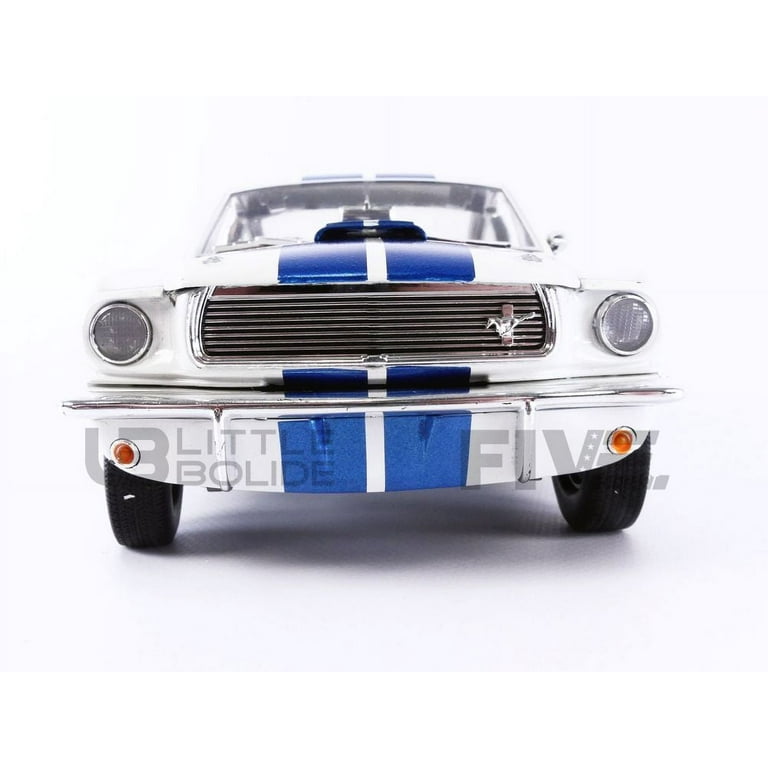 1966 Ford Mustang Shelby GT350 White with Blue Stripes 1/18 Diecast Model  Car by Shelby Collectibles