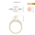 thumbnail image 6 of ANGARA South Sea Cultured Pearl Ring with Graduated Diamonds in 14K Rose Gold for Women | June Birthstone, Birthday, Anniversary, Jewelry Gift for Women | Pearl Ring, 6 of 10