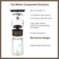 thumbnail image 4 of ZENS Modern One Touch Tea Maker, Glass Teapot with Infuser & Insulated Mug for Gongfu Tea Diffusers, 4 of 10