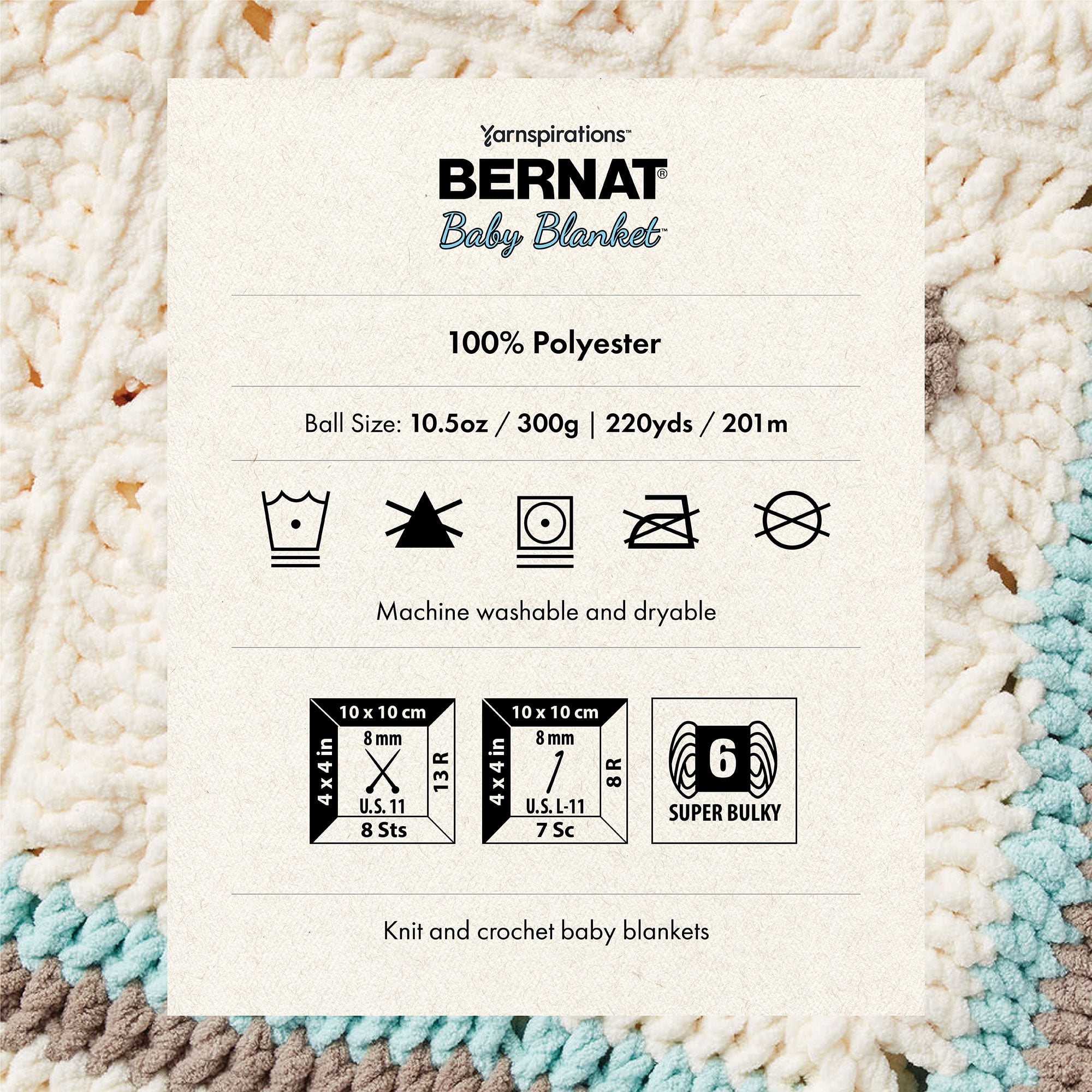 600g Bernat Baby Blanket-Pack of 2 BALLS-300G Each Ball White 