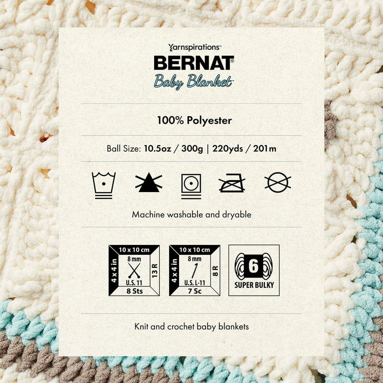 Bernat Blanket Super Chunky Yarn Polyester Knit Knitting Crochet Cr