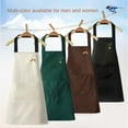 thumbnail image 4 of Sleeveless New Oilproof Waterproof Catering Waiter Work Clothes PVC Kitchen Smock Nail Art Cafe Workwear Cooking Work Clothes Apron KHAKI, 4 of 7