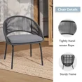 thumbnail image 3 of Dozzle 3-Piece Patio Bistro Set with Cushions, All-Weather Woven Rope Chairs and Coffee Table for Balcony, Garden,Gray, 3 of 7