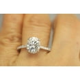 thumbnail image 2 of HeartsAndYou 3ct Oval Cut Moissanite Hidden Halo Engagement Solitaire Ring 18k White Gold over Silver, 2 of 6
