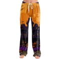 thumbnail image 2 of Halloween Womens Pajama Pants Cute Print Comfy Halloween Pajama Pants Casual Ghost Pumpkin Pattern Pjs Sleep Bottoms Fall Winter Lounge Pants, 2 of 5