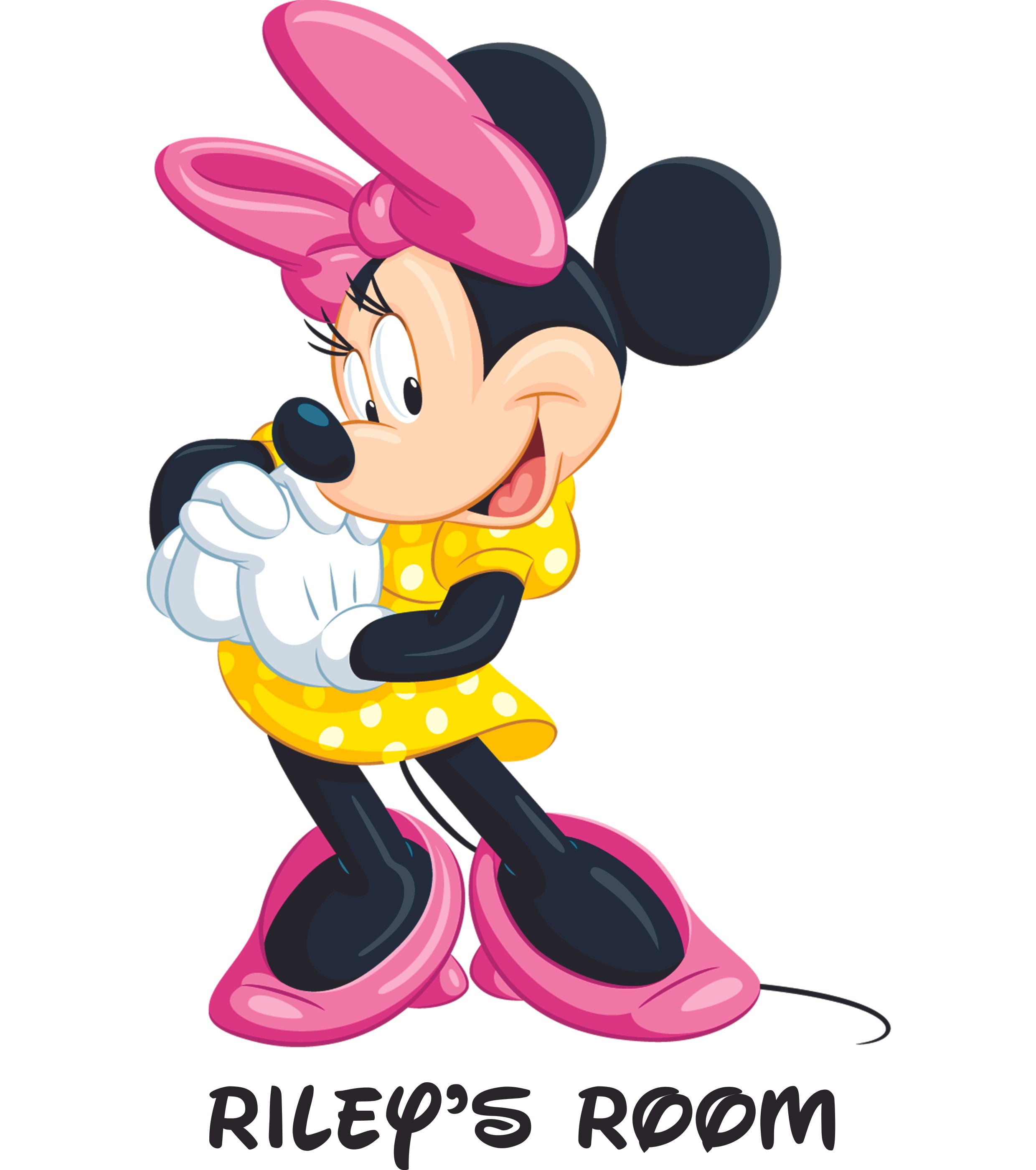 Minnie Mouse Happy Face Cartoon Customized Wall Decal - Custom Vinyl