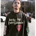 thumbnail image 4 of Sudadera con capucha de terciopelo con estampado de letras de grafiti para hombre, Sudadera con capucha de lana Harajuku, sudaderas con capucha de Hip Hop Stranger Things XXL gris oso de fresa Electrónica, 4 of 5